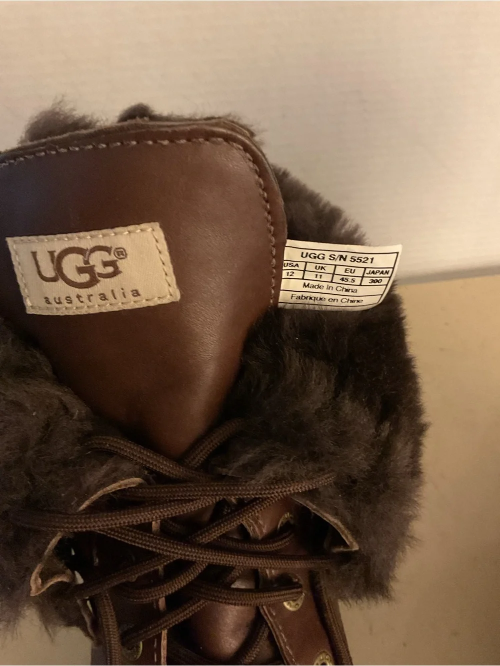 UGG men’s brown leather suede Adirondack waterproof boots US 12